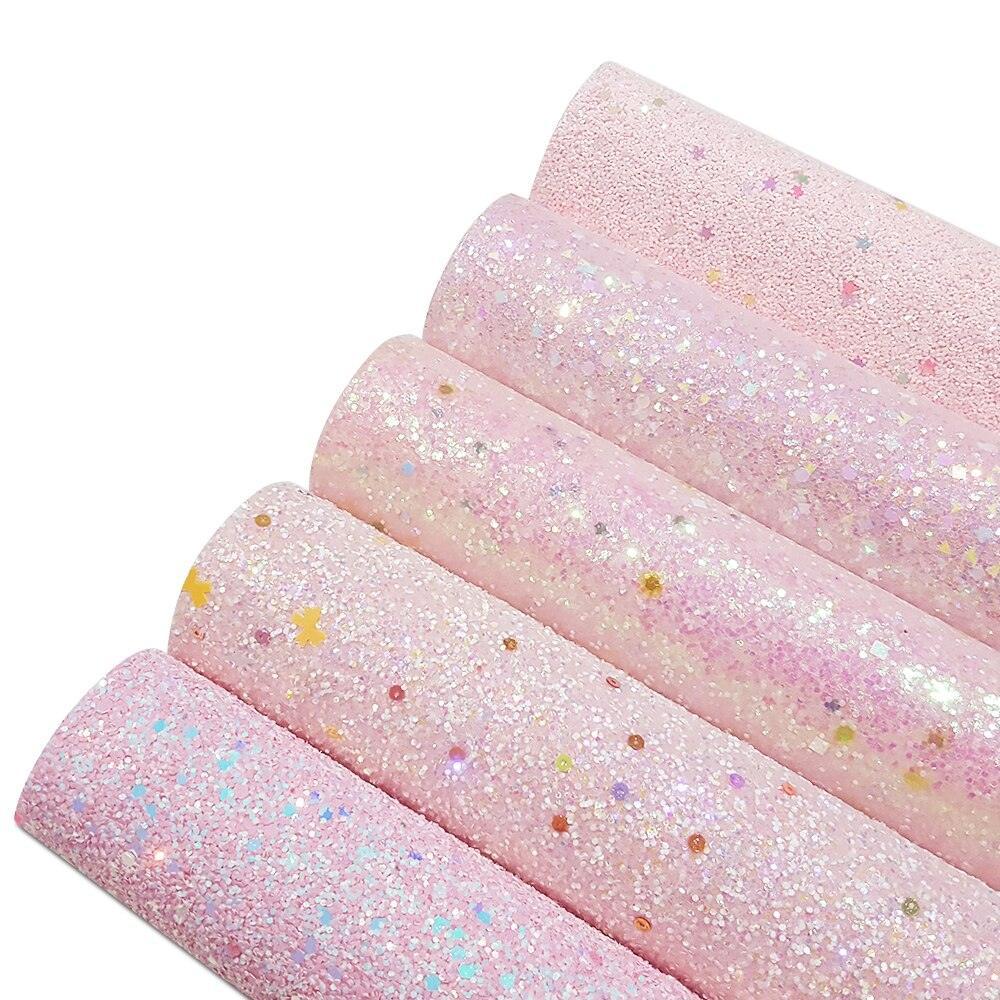 Lisslune | Glossy Pink Faux Leather Creation Roll for Creative DIY Projects