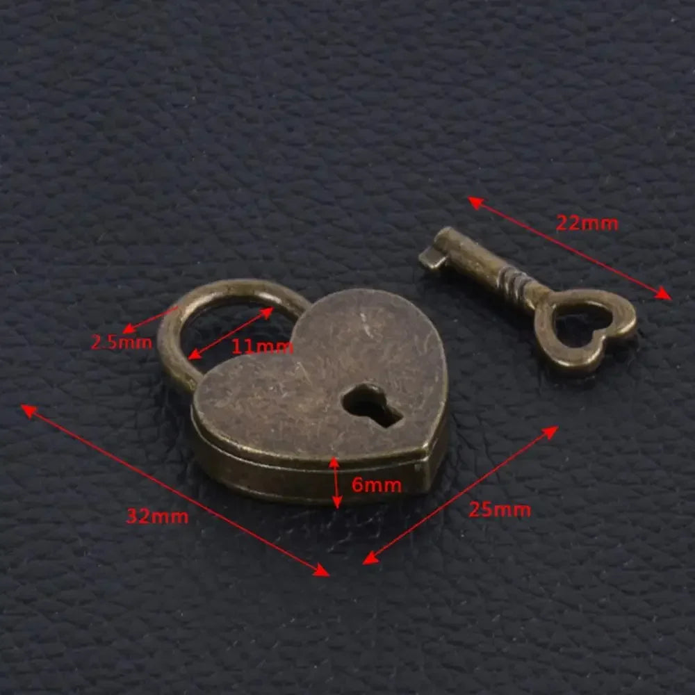 Rynx | Heart Shape Mini Padlock Multicolor Bag Travel Suitcase Luggage Key Lock Security Padlocks Metal Suitcase Luggage Box Lock Gift