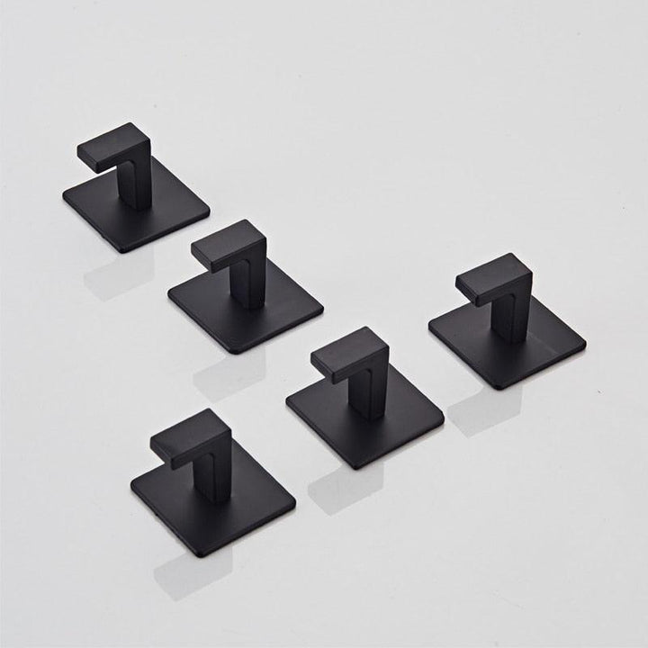 Lisslune | Flexible Black Wall Hook Organizer Set - Modern Storage Solution with Seamless Installation