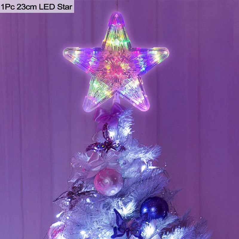 Rynx | LED Glowing Christmas Tree Star Christmas Tree Decoration Lamp 2025 New Year's Decorations For Home Navidad Natal Noel