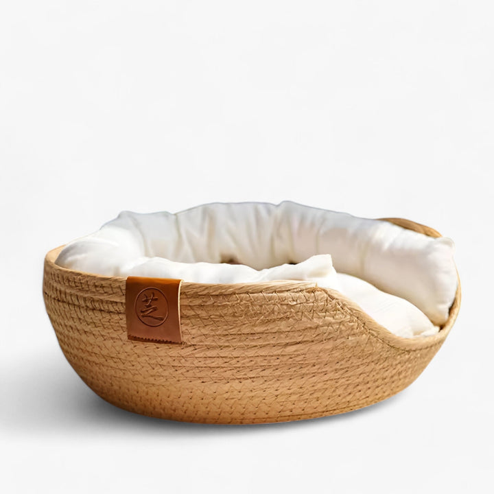 Lisslune | Handwoven Bamboo Pet Bed with Soft Cushion – Luna Nest