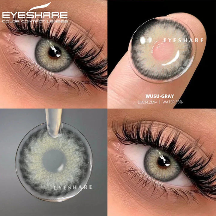 Rynx | Colored contact lenses for eyes 1 pair Black lenses Blue eye contacts Gray pupil lens Annual cosmetic contact lenses