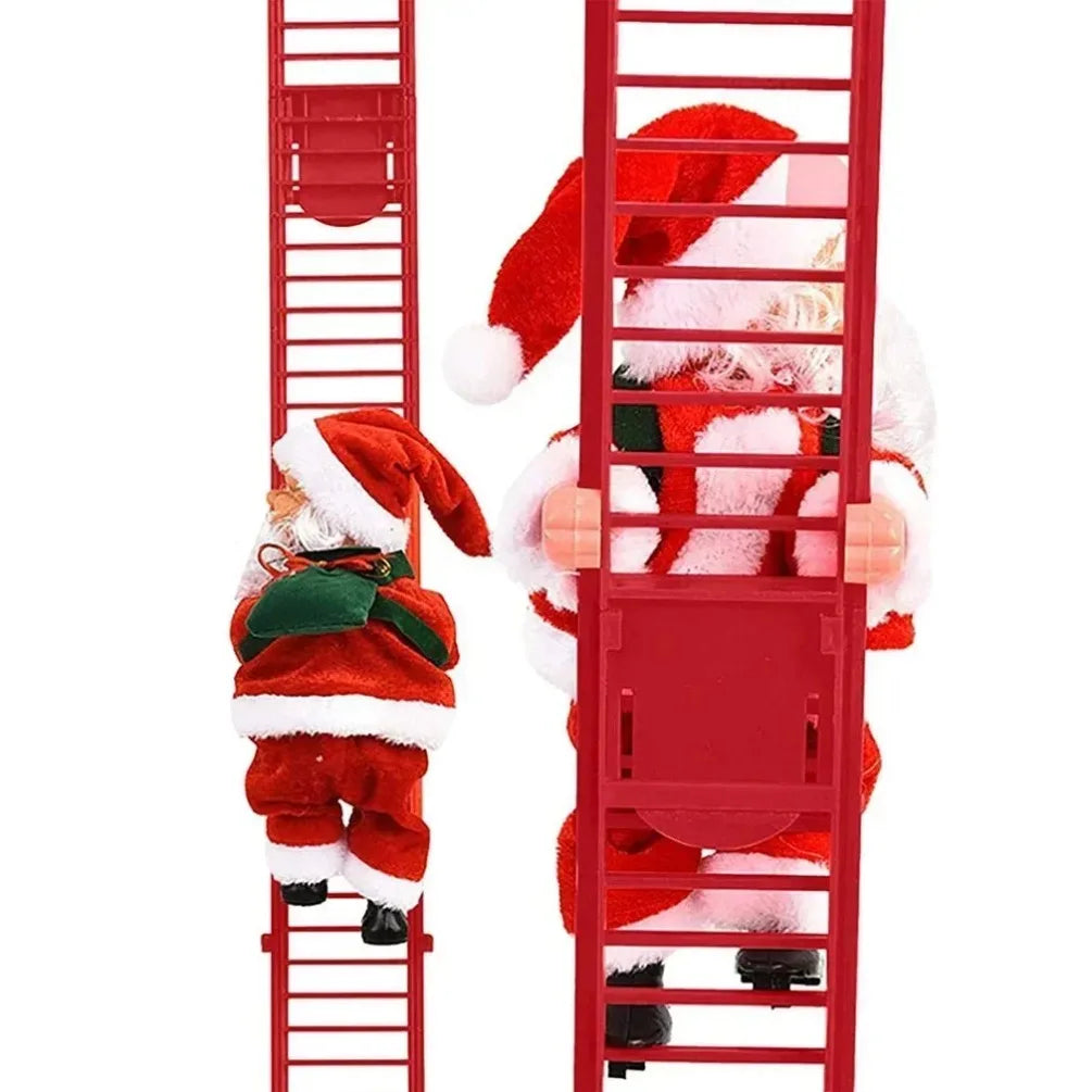 Rynx | Christmas ornament electric climbing ladder Santa music doll toy Christmas tree hanging decoration New Year gift for children