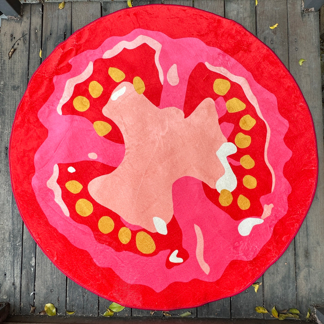 Rynx | Vegetable Tomato Customizable Rug Digital Printing Technology Simple Housewarming Gift Handmade Non-Slip Decorative Rug
