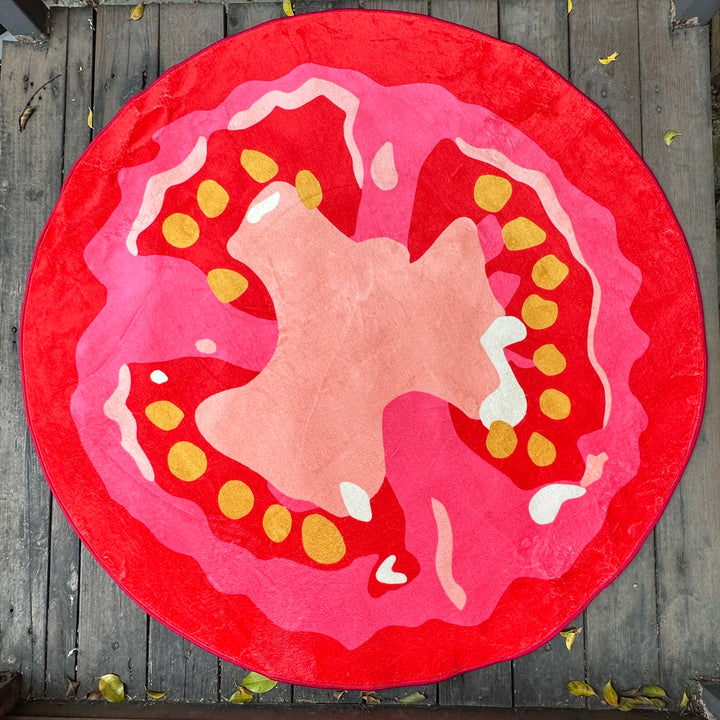 Rynx | Vegetable Tomato Customizable Rug Digital Printing Technology Simple Housewarming Gift Handmade Non-Slip Decorative Rug