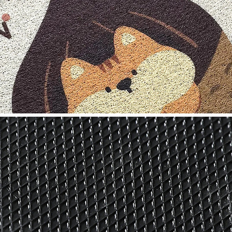 Rynx | Cute PVC Squirrel Doormat Cuttable Cartoon House Entrance Welcome Mat Carpet Anti Dust Pad Outdoor Aesthetic Living Space Decor
