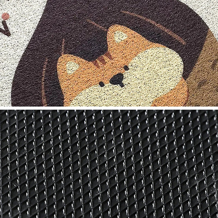 Rynx | Cute PVC Squirrel Doormat Cuttable Cartoon House Entrance Welcome Mat Carpet Anti Dust Pad Outdoor Aesthetic Living Space Decor