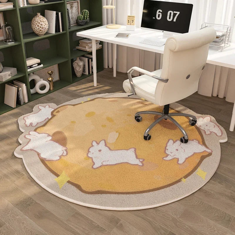 Rynx | Rabbit Bedroom Red Rugs Cute Cartoon Rug Mat Chinese Gift Fluffy Soft Living Room Rugs Apartment Decoration cute gift carpet IG