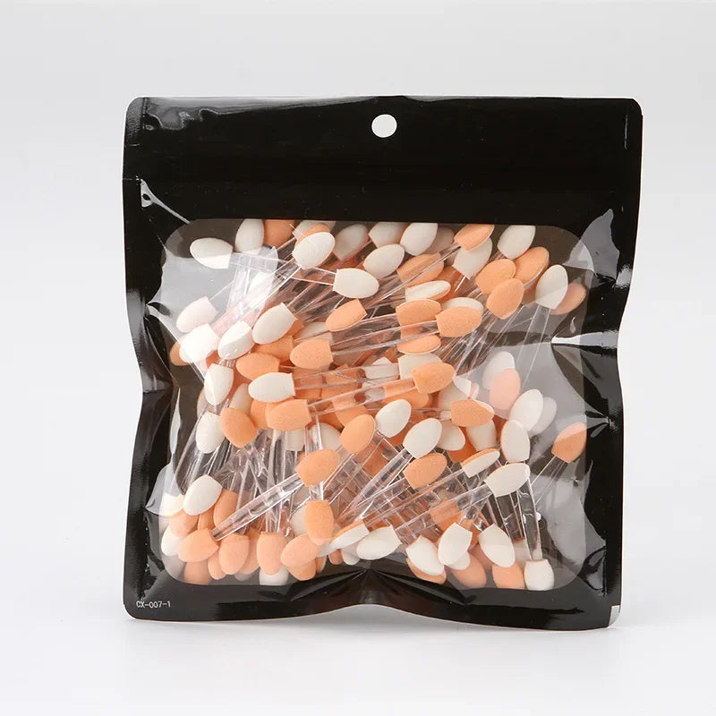 Rynx | 10/100 pcs Small Portable Eyeshadow Applicators in Bulk Double Sponge Eyeshadow Brush Makeup Tools Double-Headed Eyeshadow Brush