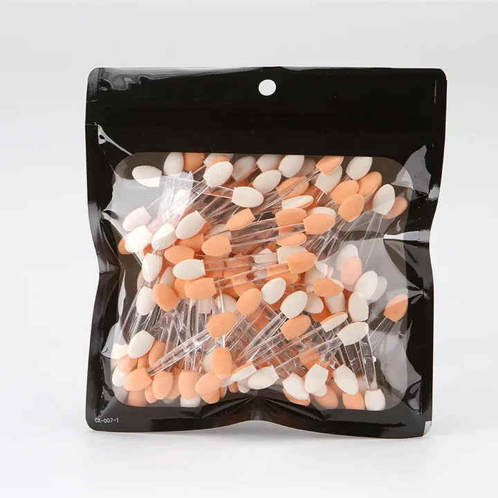 Rynx | 10/100 pcs Small Portable Eyeshadow Applicators in Bulk Double Sponge Eyeshadow Brush Makeup Tools Double-Headed Eyeshadow Brush