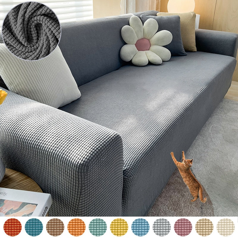 Lisslune | Textured Stretch Sofa Cover | Non-Slip, Machine Washable & Protective for 1-Seater, 2-Seater, and 3-Seater Sofas