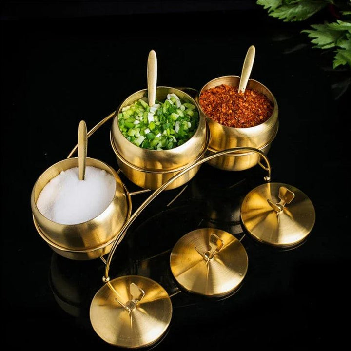 Lisslune | Elegant Stainless Steel Spice Organizer Set for a Modern Kitchen