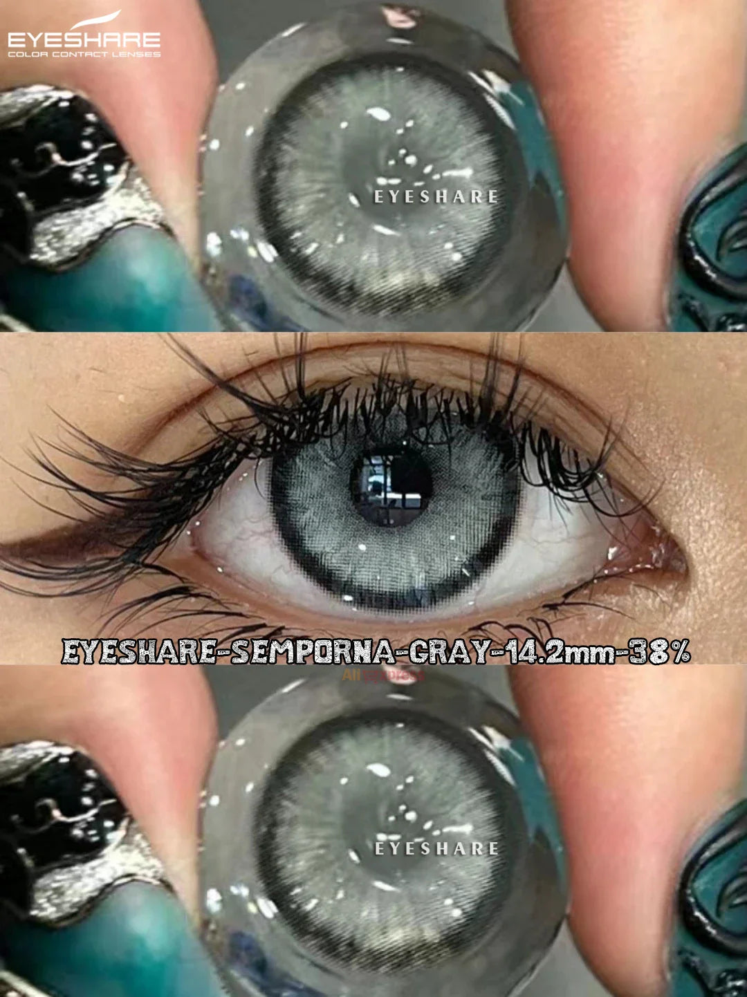 Rynx | 2pcs Color Contact Lenses Gray Soft Contact Naturally Cosmetic Color Lenses Blue Beautiful Pupils Annual Use