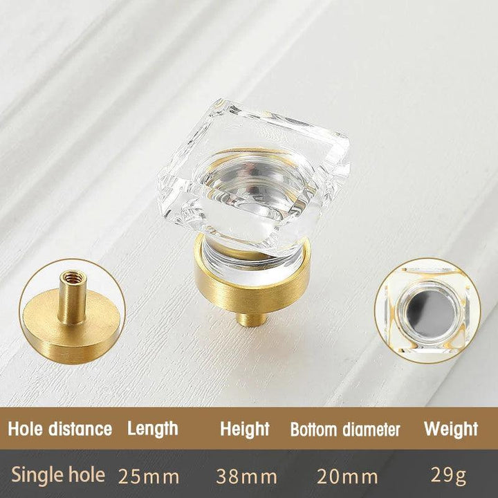Lisslune | Chic Gold-Base Crystal Glass Knobs for Stylish Kitchen Cabinets and Furniture