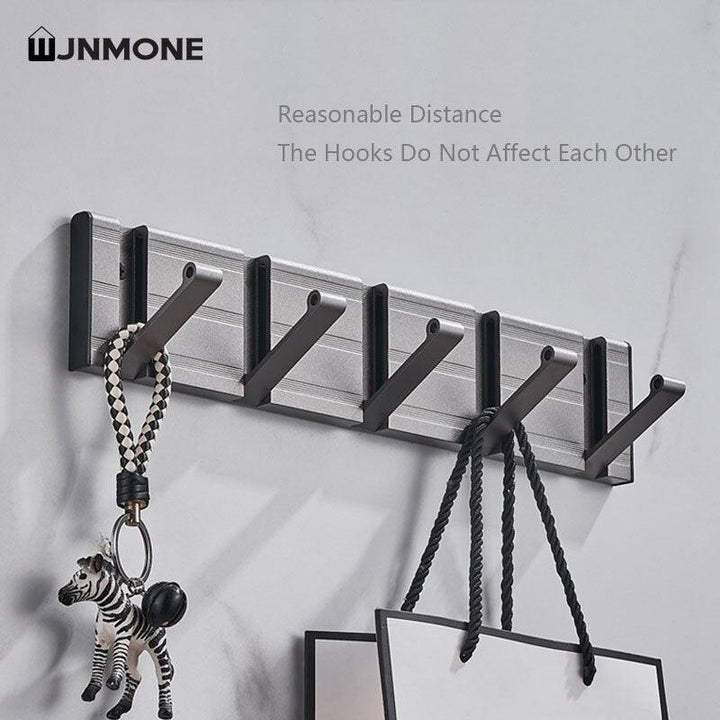 Lisslune | Stylish Gray Aluminum Wall Hooks for Modern Home Organization