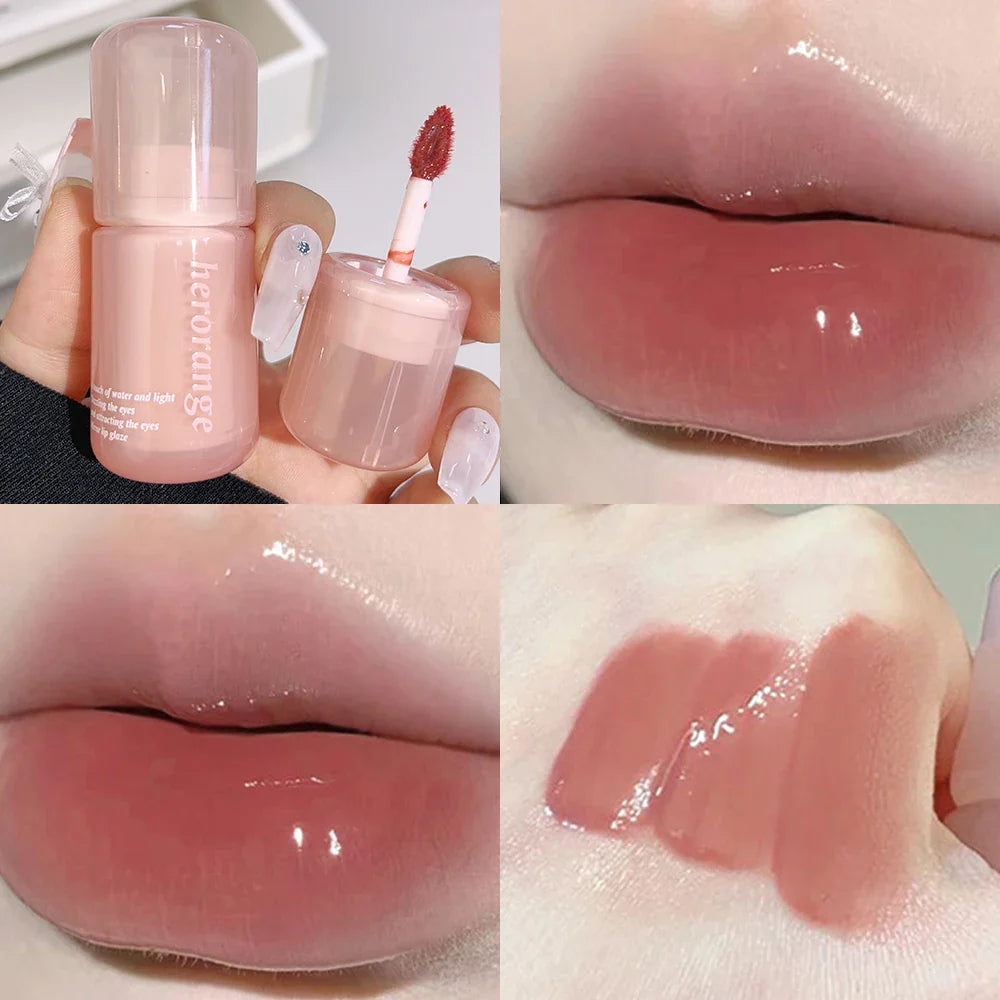Rynx | Mirror Water Lip Gloss Transparent Glass Gel Lip Lacquer Waterproof Moisturizing Liquid Lipstick Nude Clear Shade Korean Makeup