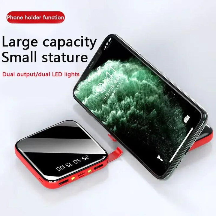 Lisslune | Ultra-Portable 50000mAh Power Bank with LED Mirror Display and Dual USB Ports - Perfect for Charging on the Go