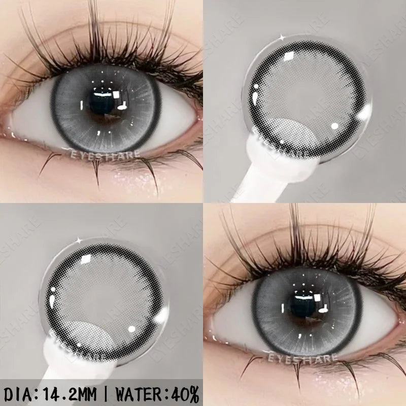 Rynx | 1 Pair New Color Contact Lenses for Eyes Purple Lenses Gray Pupil Lens Brown Eye Lens Annual Cosmetic Blue Eye Contacts