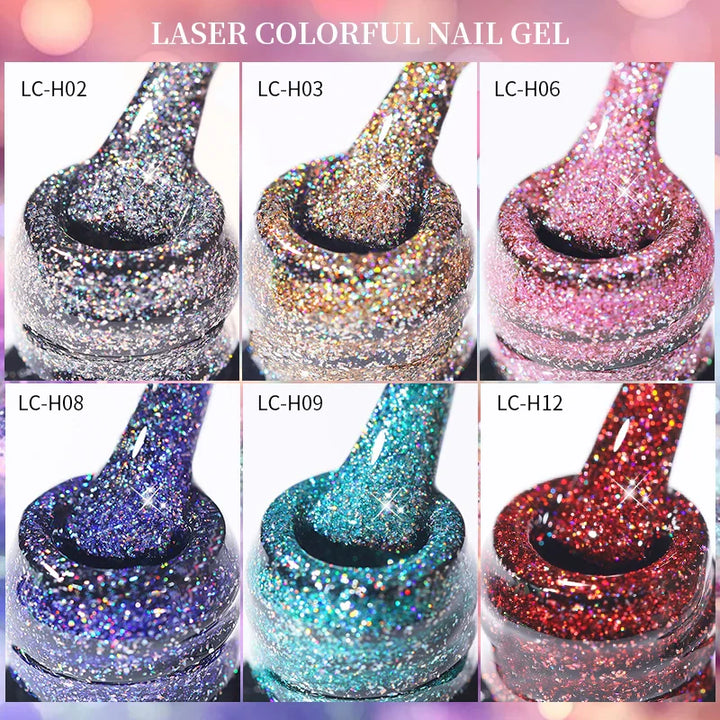 Rynx | 7ml Glitter Gel Nail Polish Semi Permanent Sequins Soak Off UV Gel Colorful DIY Nail Art Polishes