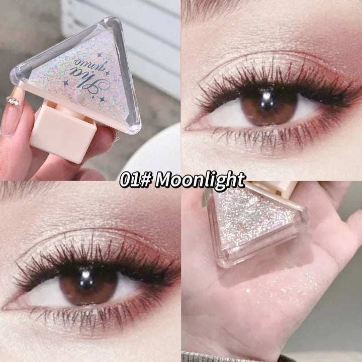 Lisslune | Flüssiger Lidschatten Perlmutt schimmernd Monochrom Perlig Fein Funkelnde Pailletten Lidschatten Highlighter Langanhaltend Schnell trocknend