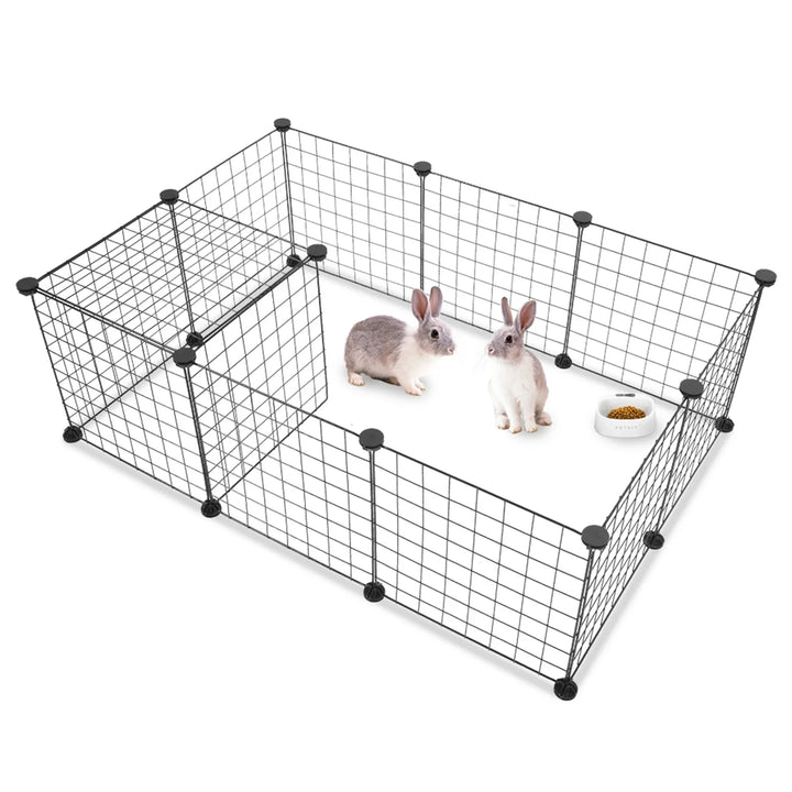 Lisslune | "Haustierlaufstall: Innen-Metallkäfig für Meerschweinchen, Kaninchen. Tragbarer Gartenzaun, Hundehütte, Zaun-Zelt.