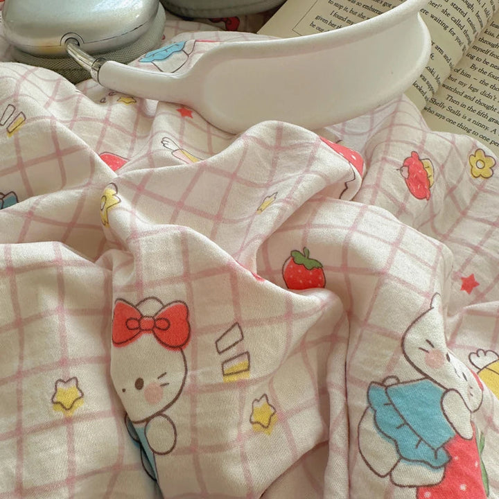 Rynx | Cute Print Bed Sheet Set Girls' Room Bedding Set Single/Double/Queen/King Size Bedding Set Soft Bedding sábanas para cama