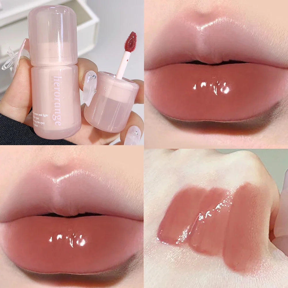 Rynx | Mirror Water Lip Gloss Transparent Glass Gel Lip Lacquer Waterproof Moisturizing Liquid Lipstick Nude Clear Shade Korean Makeup