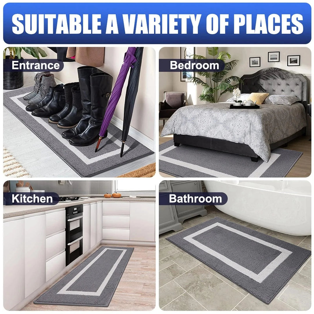 Lisslune | Luxurious non-slip microfiber welcome mat: Chic moisture-absorbing rug for entrances