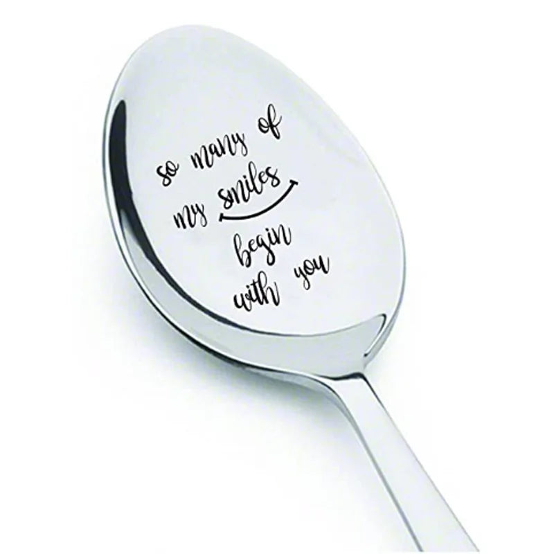 Rynx Valentine’s Day gift stainless steel milk coffee spoon love letter wedding souvenirs anniversary gift for girlfriend boyfriend