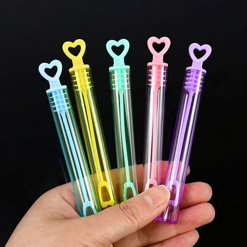 Rynx 10-50 pieces Colorful Bubble Soap Bottle Heart Stick Empty Tube Children's Birthday Party Gifts Piñata Filling Toy Wedding Gifts for Guests