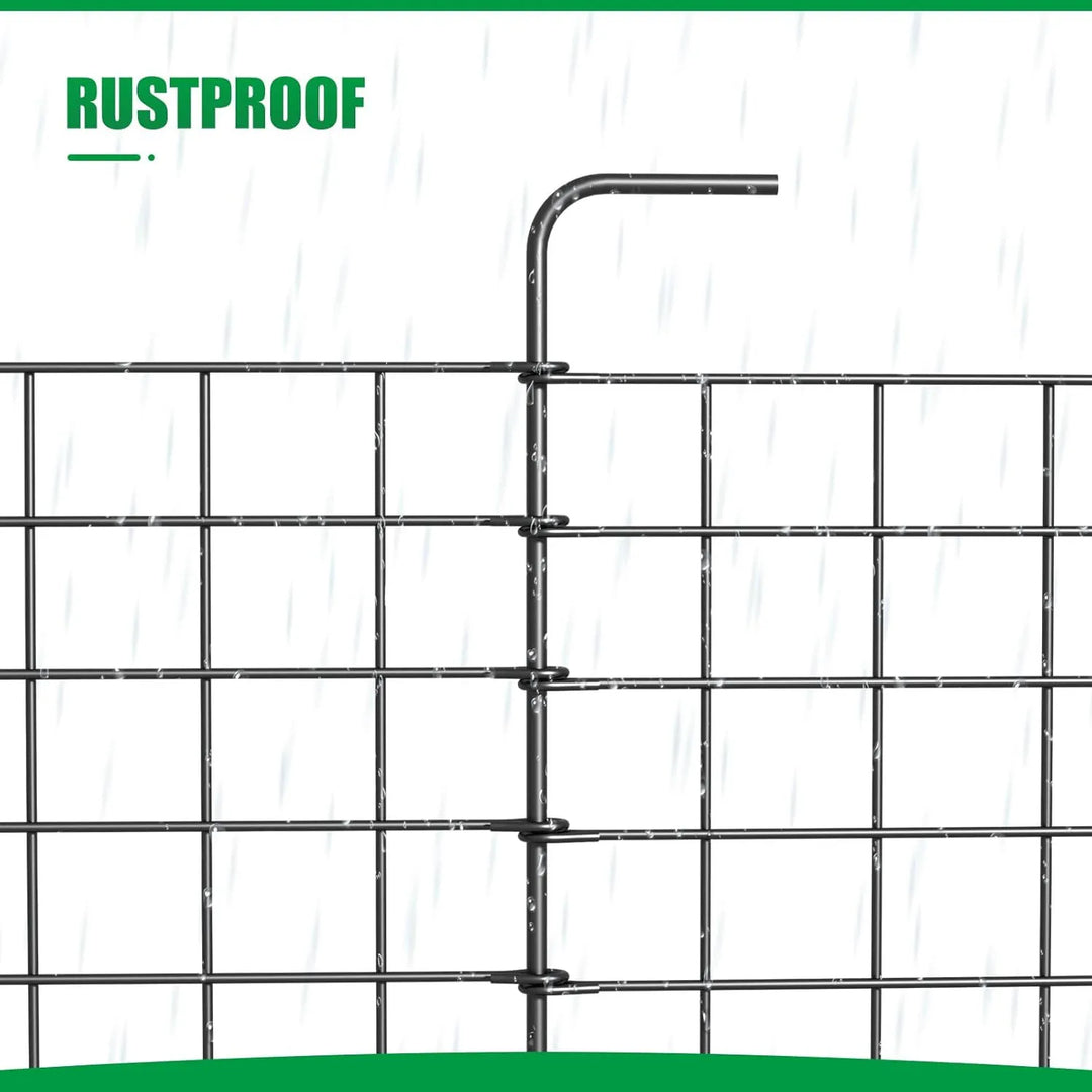 Rynx | Decorative Outdoor Garden Fence, 24" Coated Metal Rust-Free Wrought Iron Border, Foldable Flower Bed Barrier Section, Stake Edge