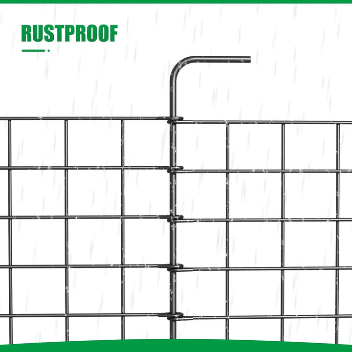 Rynx | Decorative Outdoor Garden Fence, 24" Coated Metal Rust-Free Wrought Iron Border, Foldable Flower Bed Barrier Section, Stake Edge
