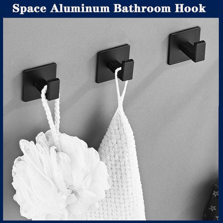 Lisslune | Flexible Black Wall Hook Organizer Set - Modern Storage Solution with Seamless Installation