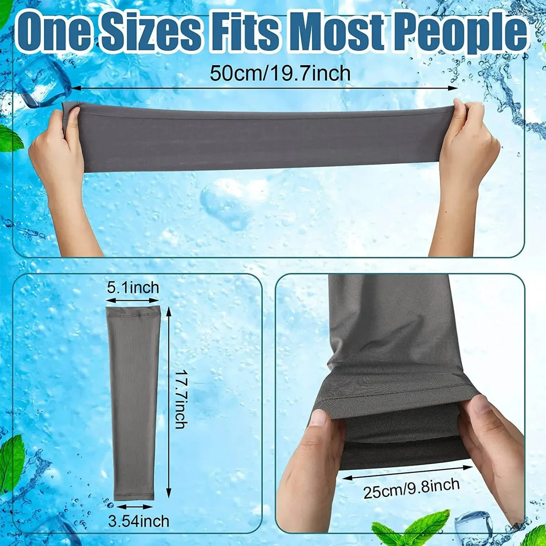 Rynx | 1Pair Summer Winter Outdoor Sun Protection Arm Sleeves Quick Drying Breathable Night Running Cycling Reflective Ice Silk Sleeves