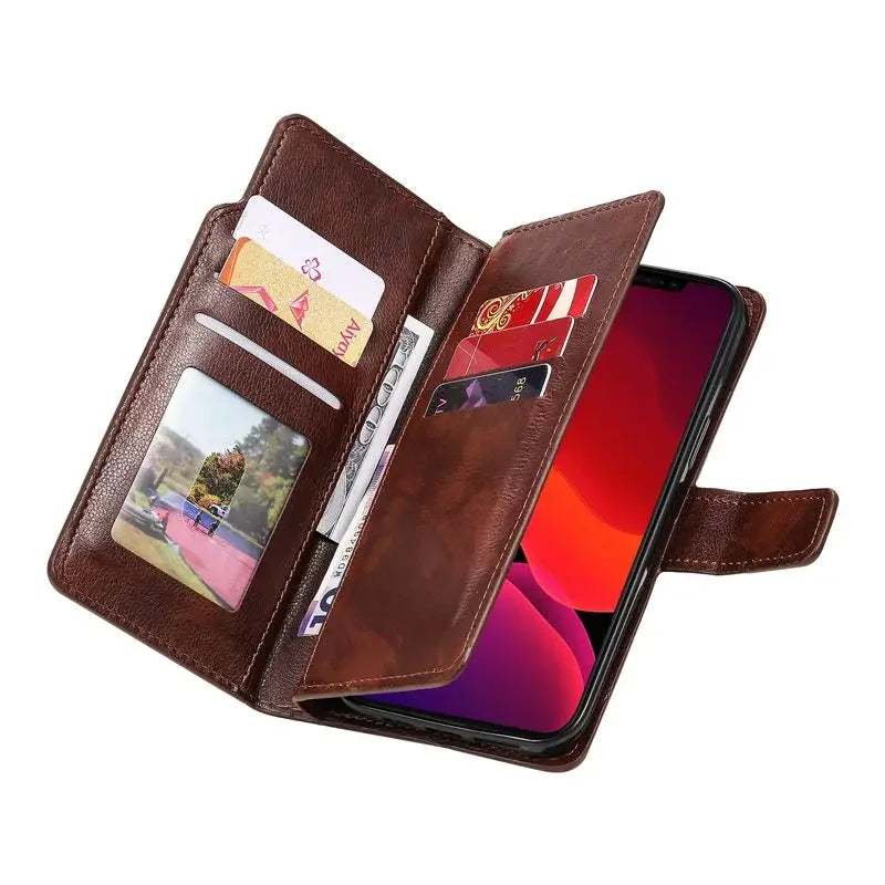 Lisslune | Foldable iPhone Leather Case with Card Slots