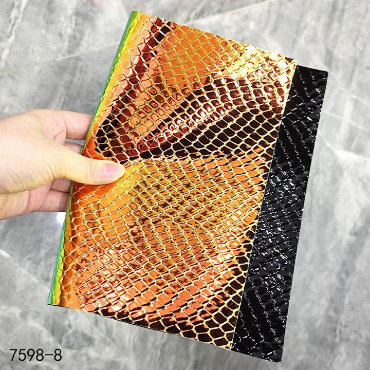 Lisslune | Iridescent Rainbow Snake Skin Holographic PVC Craft Fabric - Perfect for Artistic Creations