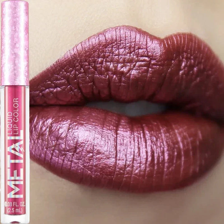 Rynx | Mattes Metall Flüssiglippenstift 12 Farbe Wasserfest Nude Matt Metallisch Lippen Gloss Langanhaltend Nicht Verblasst Lippen Tönung Make-up Kosmetik