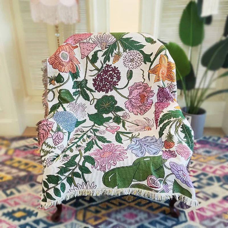 Lisslune | Boho Garden Flower Blanket