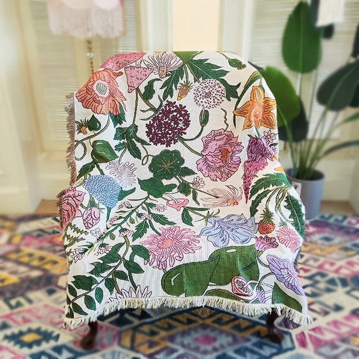 Lisslune | Boho Garden Flower Blanket