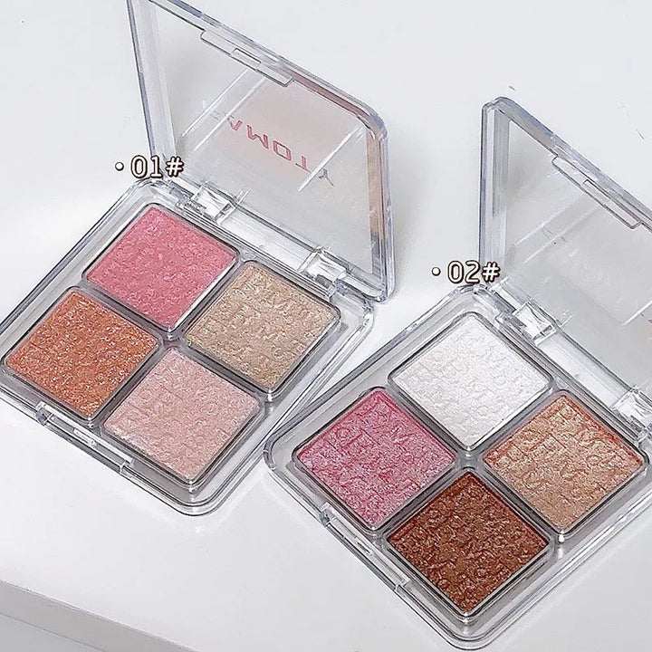 Rynx | 4 Colors Highlighter Powder Palette Diamond Brilliant Shine Fairy Powder Bronzers Contour Face Body Illuminator Makeup Cosmetics