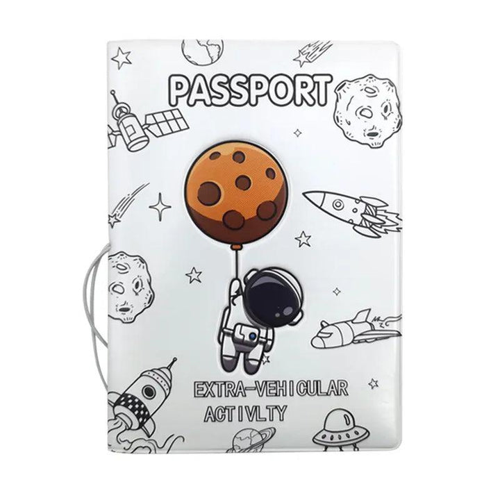 Lisslune | Chic 3D Printed Passport Holder with Card Slots and Synthetic Leather Texture