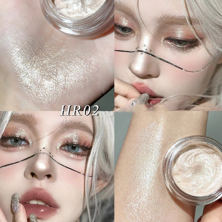 Rynx | Highlighter Gel Eyeshadow Brightening Purple Apricot Powder Shine Water Light Contour Face Body Eyes Illuminator Makeup