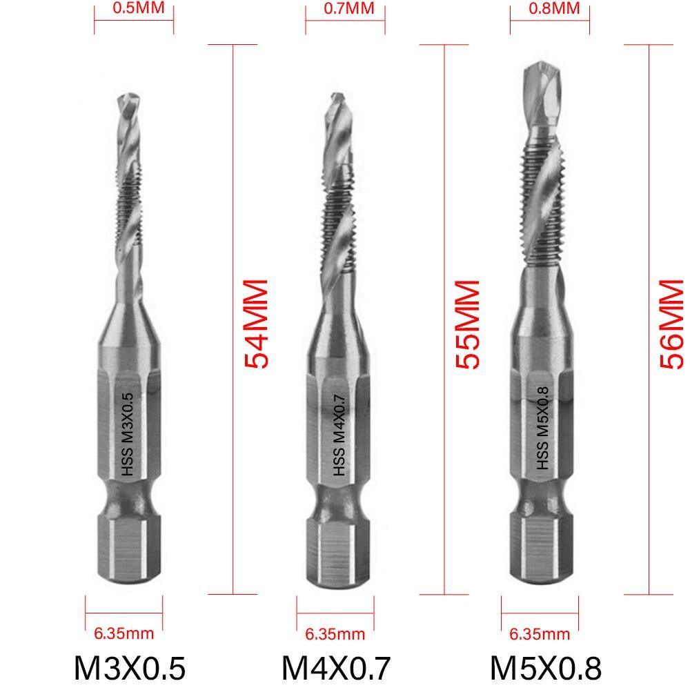 Lisslune | Precision Taps Set with Titanium Coating and Spiral Flute Design for Efficient Tapping and Chamfering
