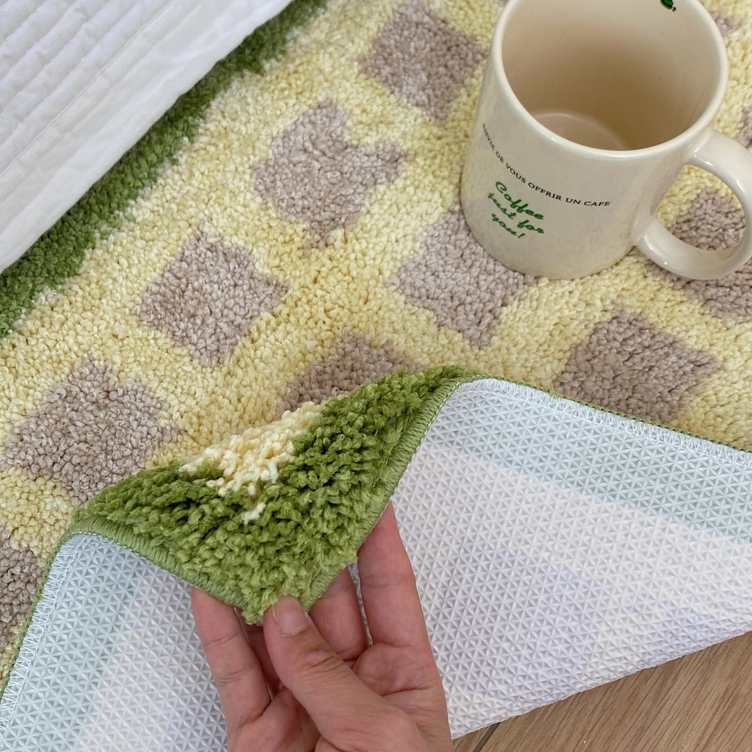 Rynx | Tufting Grids Bath Mat Bathroom Rug Bathroom Mat Rug Entrance Mat Floor Non-Slip Mat Aesthetic Home Decor 40x60cm