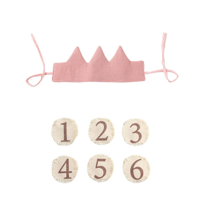 Lisslune | Children's birthday fabric crown with interchangeable adhesive numbers