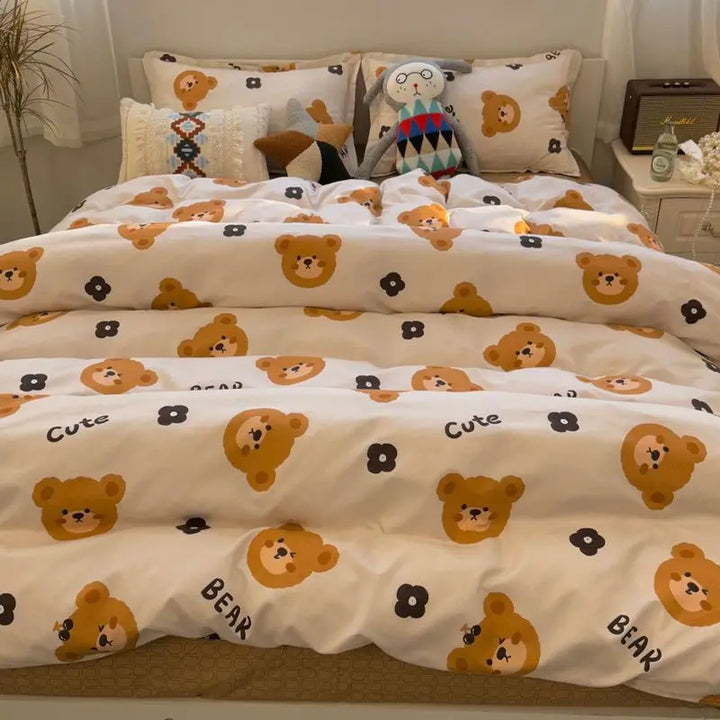 Rynx | Tulip Duvet Cover Set with Bed Sheets Pillowcases Fashion Twin Double Queen Size Bedding Soft Boys Girls Bedding Set