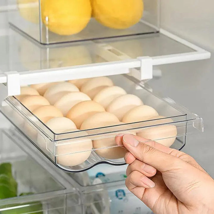 Lisslune | Refrigerator Egg Storage Organizer - Efficient Space-Saving Drawer for Eggs and More