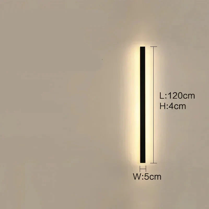 Lisslune | Lunor Modern Linear Outdoor Wall Light – Metal & Acrylic for Terrace & Entrance Area