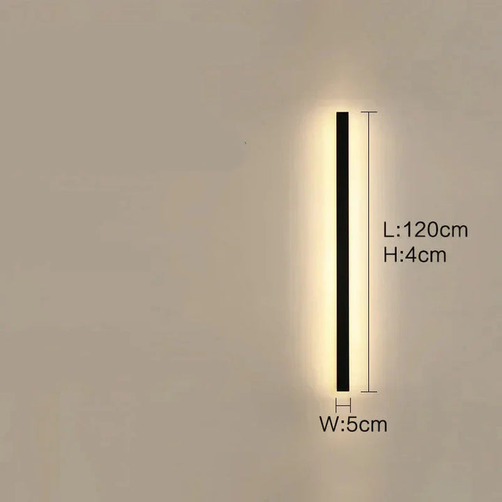 Lisslune | Lunor Modern Linear Outdoor Wall Light – Metal & Acrylic for Terrace & Entrance Area