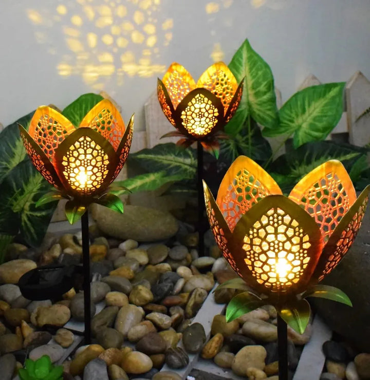 Lisslune | Solar Garden Light Lotus Flower – Decorative LED Outdoor Lighting for Garden and Yard